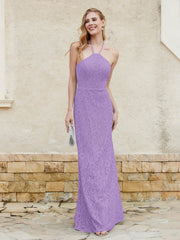Halter Neck Sheath Lace Gown Tahiti