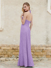 Halter Neck Sheath Lace Gown Tahiti