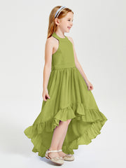 Boho Junior Bridesmaid Dresses Asymmetrical Cascading Skirt Clover