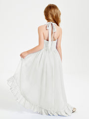 Boho Junior Bridesmaid Dresses Asymmetrical Cascading Skirt Ivory