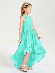 Boho Junior Bridesmaid Dresses Asymmetrical Cascading Skirt Spa