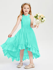Boho Junior Bridesmaid Dresses Asymmetrical Cascading Skirt Spa