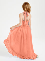 Boho Junior Bridesmaid Dresses Asymmetrical Cascading Skirt Sunset