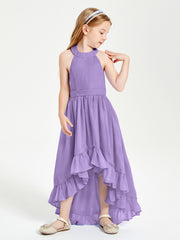 Boho Junior Bridesmaid Dresses Asymmetrical Cascading Skirt Tahiti