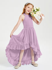 Boho Junior Bridesmaid Dresses Asymmetrical Cascading Skirt Wisteria