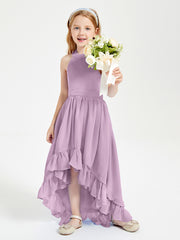 Boho Junior Bridesmaid Dresses Asymmetrical Cascading Skirt Wisteria