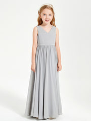 Elegant Sleeveless Junior Bridesmaid Dresses Silver