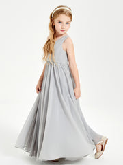 Elegant Sleeveless Junior Bridesmaid Dresses Silver