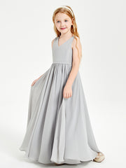 Elegant Sleeveless Junior Bridesmaid Dresses Silver