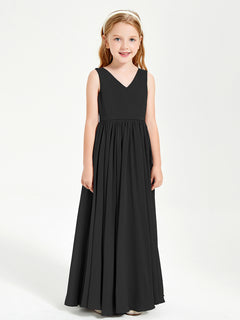 Elegant Sleeveless Junior Bridesmaid Dresses Black