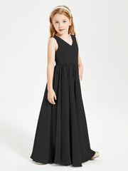 Elegant Sleeveless Junior Bridesmaid Dresses Black