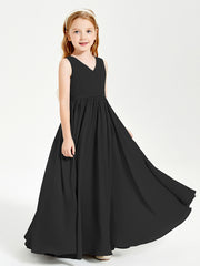 Elegant Sleeveless Junior Bridesmaid Dresses Black