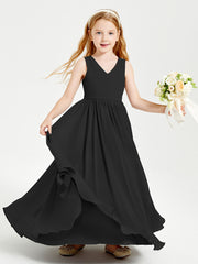 Elegant Sleeveless Junior Bridesmaid Dresses Black