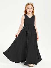 Elegant Sleeveless Junior Bridesmaid Dresses Black