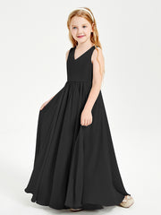 Elegant Sleeveless Junior Bridesmaid Dresses Black