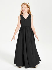 Elegant Sleeveless Junior Bridesmaid Dresses Black