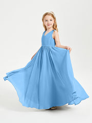 Elegant Sleeveless Junior Bridesmaid Dresses Blue