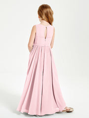 Elegant Sleeveless Junior Bridesmaid Dresses Blushing Pink