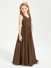 Elegant Sleeveless Junior Bridesmaid Dresses Brown