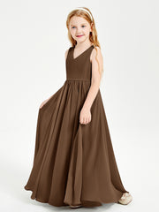 Elegant Sleeveless Junior Bridesmaid Dresses Brown