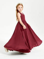 Elegant Sleeveless Junior Bridesmaid Dresses Burgundy