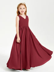 Elegant Sleeveless Junior Bridesmaid Dresses Burgundy