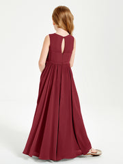 Elegant Sleeveless Junior Bridesmaid Dresses Burgundy