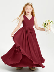 Elegant Sleeveless Junior Bridesmaid Dresses Burgundy