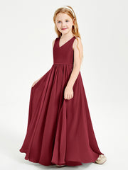 Elegant Sleeveless Junior Bridesmaid Dresses Burgundy