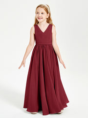 Elegant Sleeveless Junior Bridesmaid Dresses Burgundy