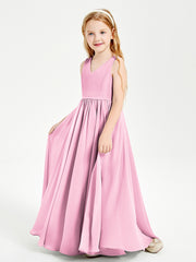 Elegant Sleeveless Junior Bridesmaid Dresses Candy Pink