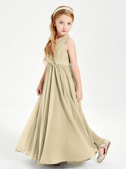 Elegant Sleeveless Junior Bridesmaid Dresses Champagne