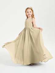 Elegant Sleeveless Junior Bridesmaid Dresses Champagne