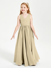 Elegant Sleeveless Junior Bridesmaid Dresses Champagne