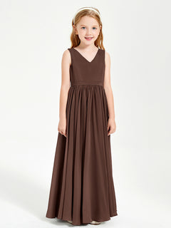 Elegant Sleeveless Junior Bridesmaid Dresses Chocolate