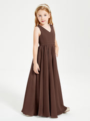 Elegant Sleeveless Junior Bridesmaid Dresses Chocolate