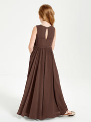 Elegant Sleeveless Junior Bridesmaid Dresses Chocolate