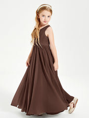 Elegant Sleeveless Junior Bridesmaid Dresses Chocolate