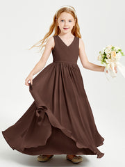 Elegant Sleeveless Junior Bridesmaid Dresses Chocolate
