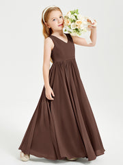 Elegant Sleeveless Junior Bridesmaid Dresses Chocolate