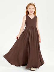 Elegant Sleeveless Junior Bridesmaid Dresses Chocolate