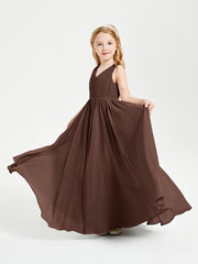 Elegant Sleeveless Junior Bridesmaid Dresses Chocolate