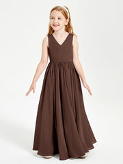 Elegant Sleeveless Junior Bridesmaid Dresses Chocolate