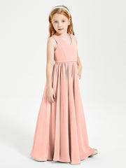 Elegant Sleeveless Junior Bridesmaid Dresses Coral