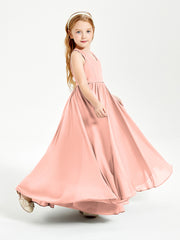 Elegant Sleeveless Junior Bridesmaid Dresses Coral