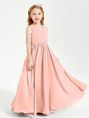 Elegant Sleeveless Junior Bridesmaid Dresses Coral