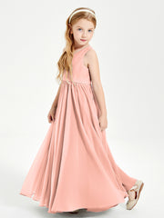 Elegant Sleeveless Junior Bridesmaid Dresses Coral
