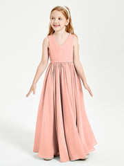 Elegant Sleeveless Junior Bridesmaid Dresses Coral
