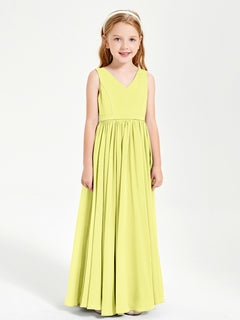 Elegant Sleeveless Junior Bridesmaid Dresses Daffodil