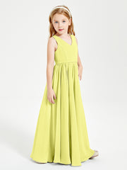 Elegant Sleeveless Junior Bridesmaid Dresses Daffodil